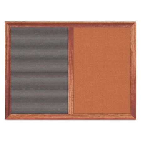 United Visual Products Enclosed Corkboard, 1 Door, 18"x24", 4" Fra UV3421-BRONZE-CLOUD